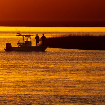 Sunset Fishing Boat