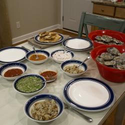 Homemade Raw Oysters dinner